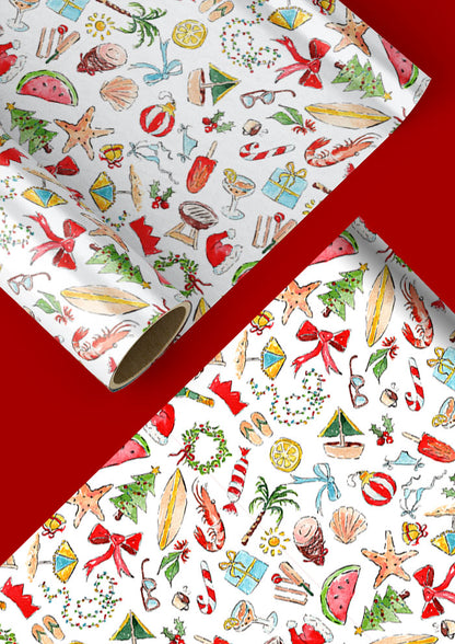 Christmas wrapping paper with Australian Summer designs by Sydney Pattern Designer Laura Hamzic