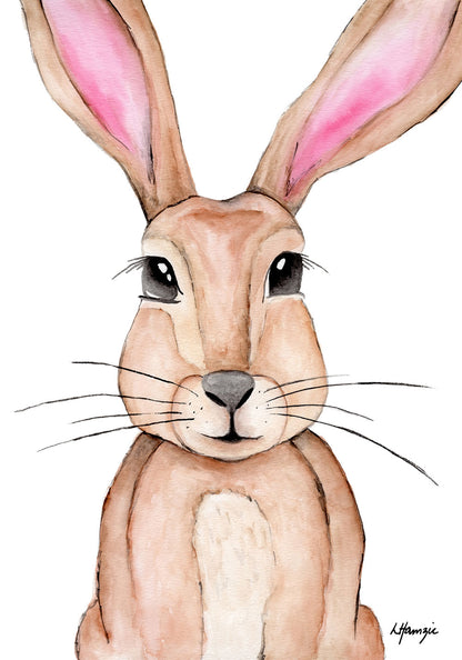 Woodland Rabbit captured in watercolour by Australian Artist Laura Hamzic